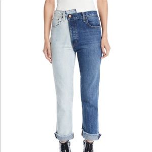 Alice + Olivia Two Tone Colorblock Jeans